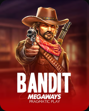 Bandit Megaways slot with cowboy aiming revolver